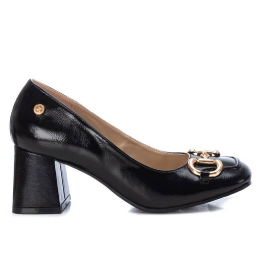 SCARPE CON TACCO QUADRATO E FIBBIA NERE