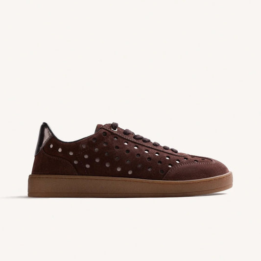 Sneakers in camoscio brown