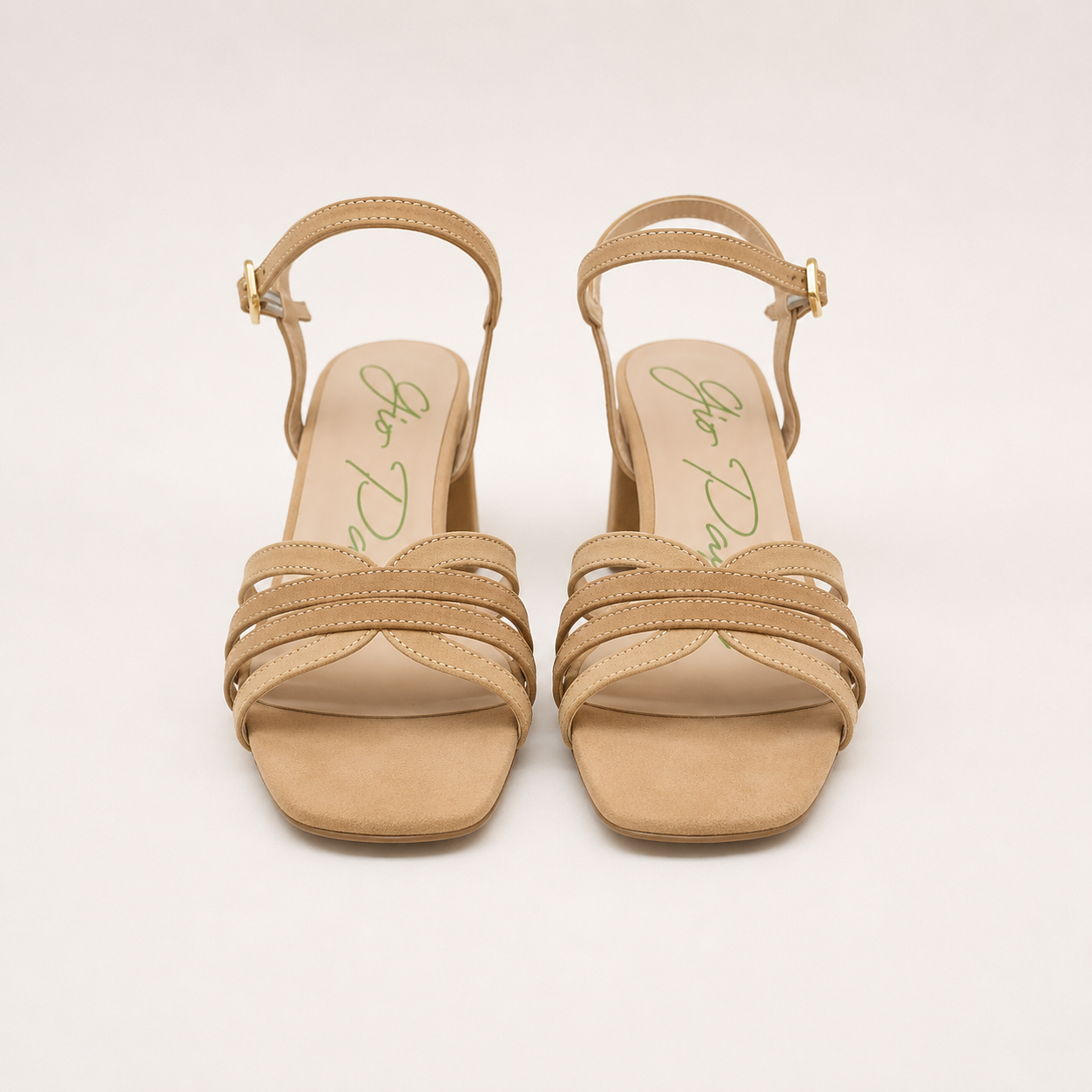 Sandali in suade camel
