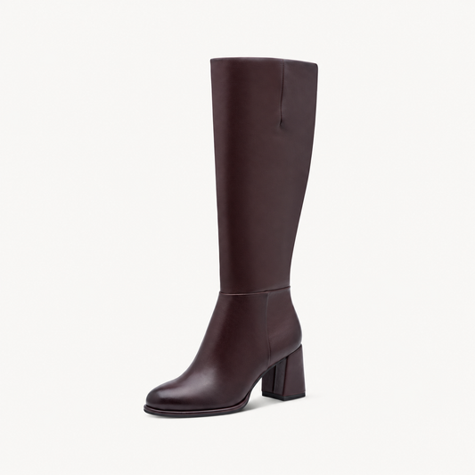 Stivale con tacco burgundy