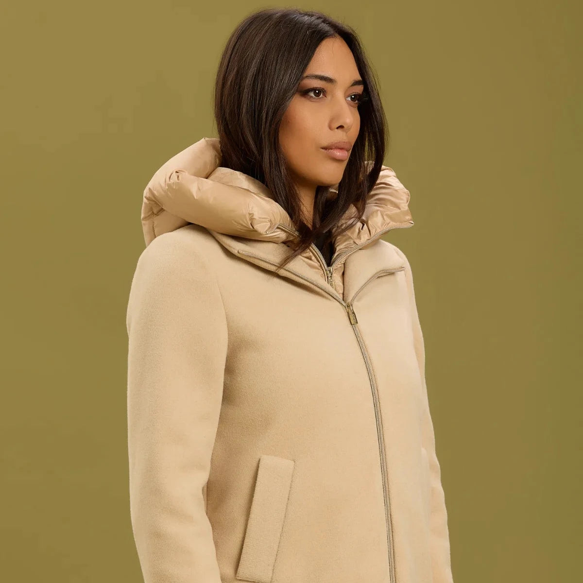 Cappotto con pettorina - Beige