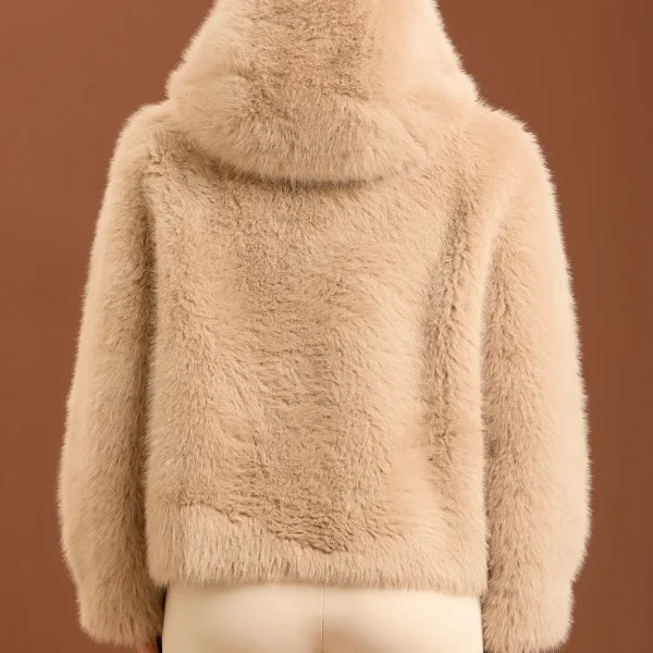 Pelliccia con cappuccio - Naturale