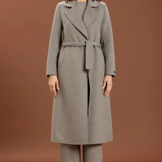 Cappotto lungo con cinta