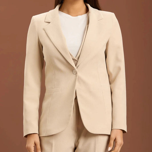 Blazer regolare sabbia