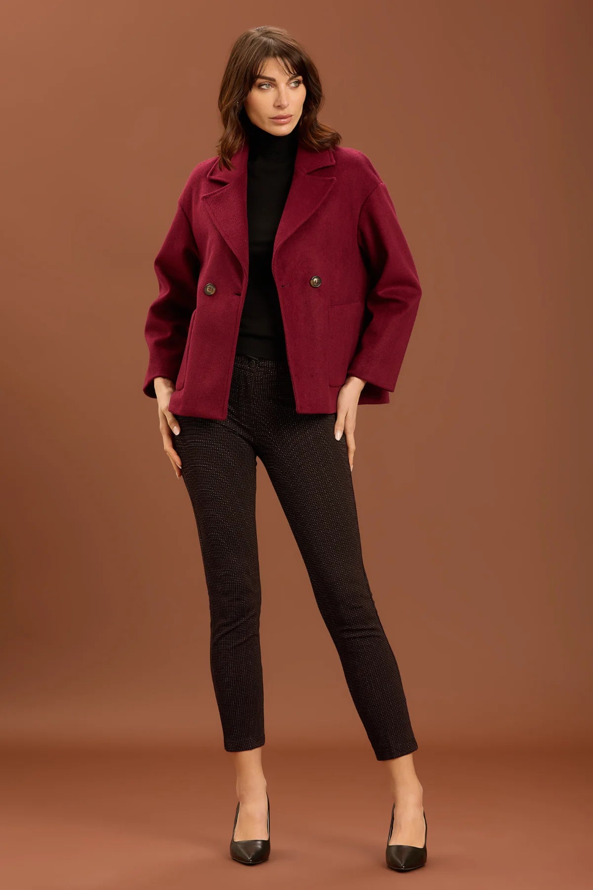 Cappotto corto doppiopetto