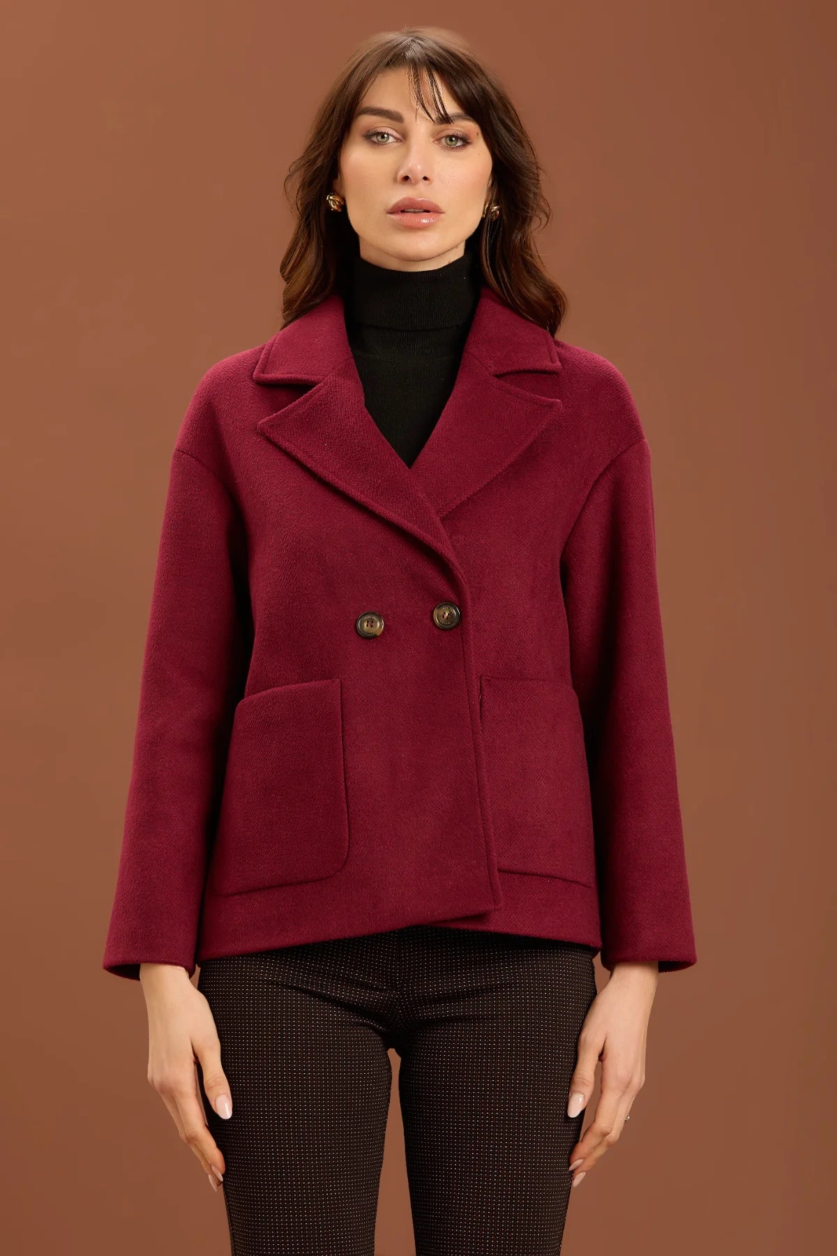 Cappotto corto doppiopetto