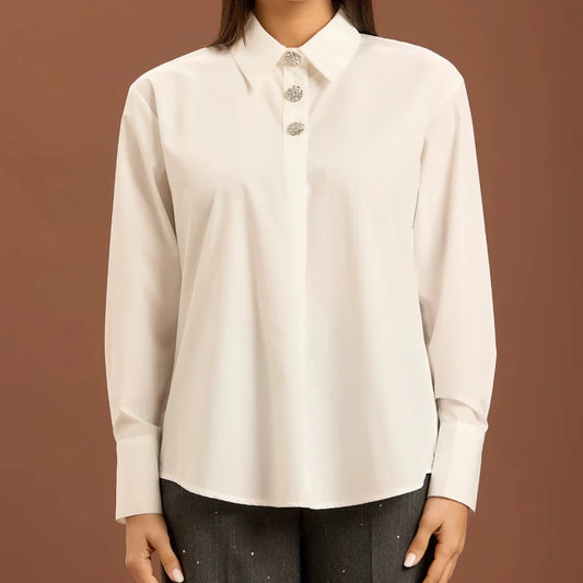 Camicia dettaglio bottoni - Panna