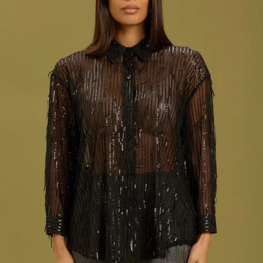 Camicia con paillettes