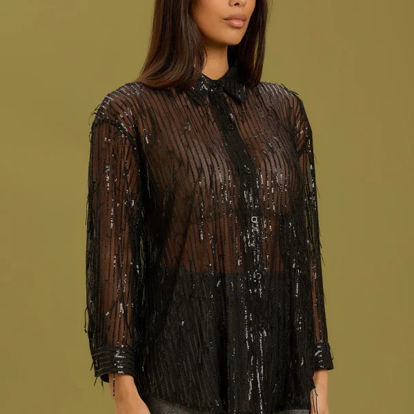 Camicia con paillettes