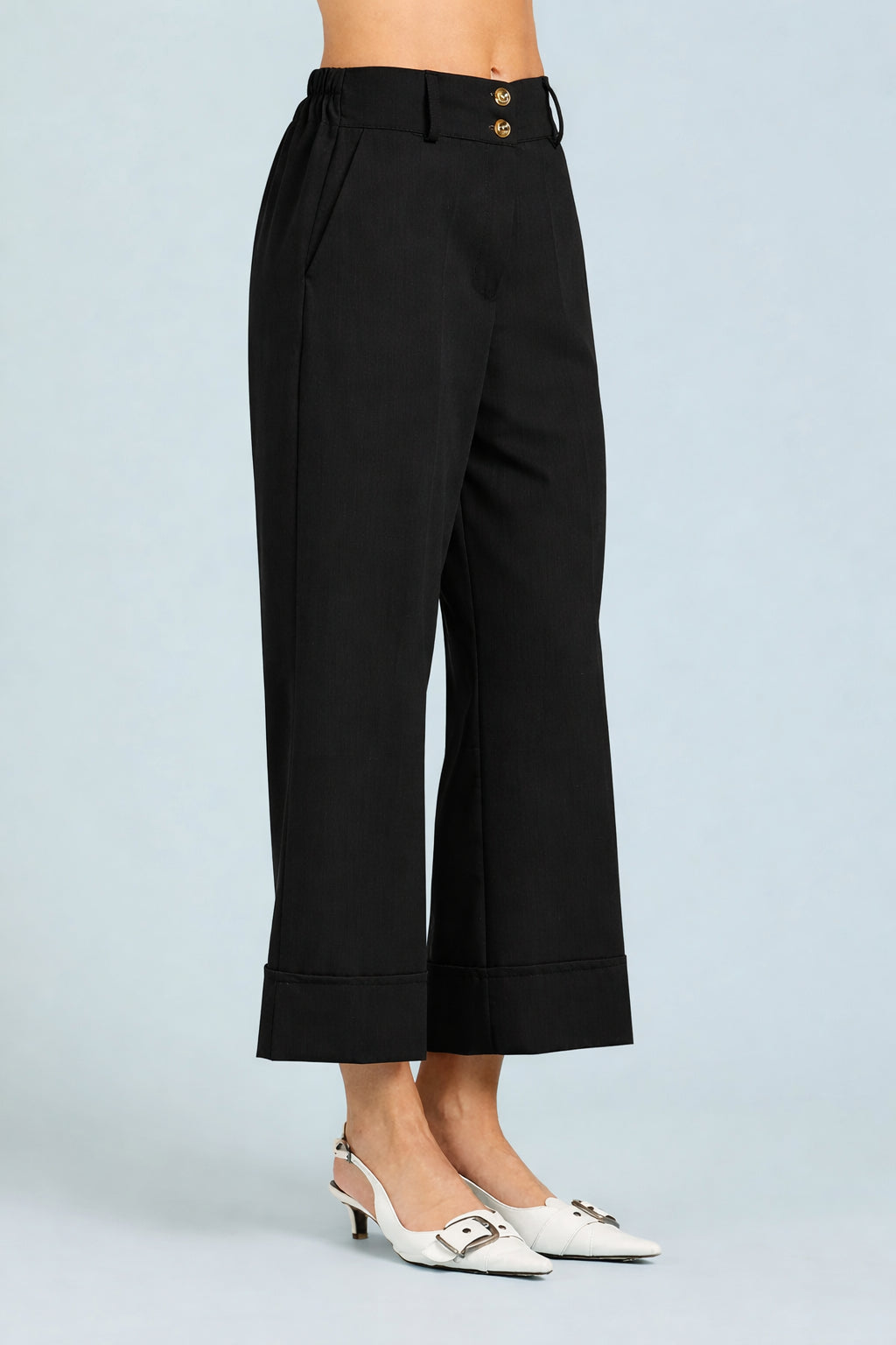 Pantaloni cross con risvolto