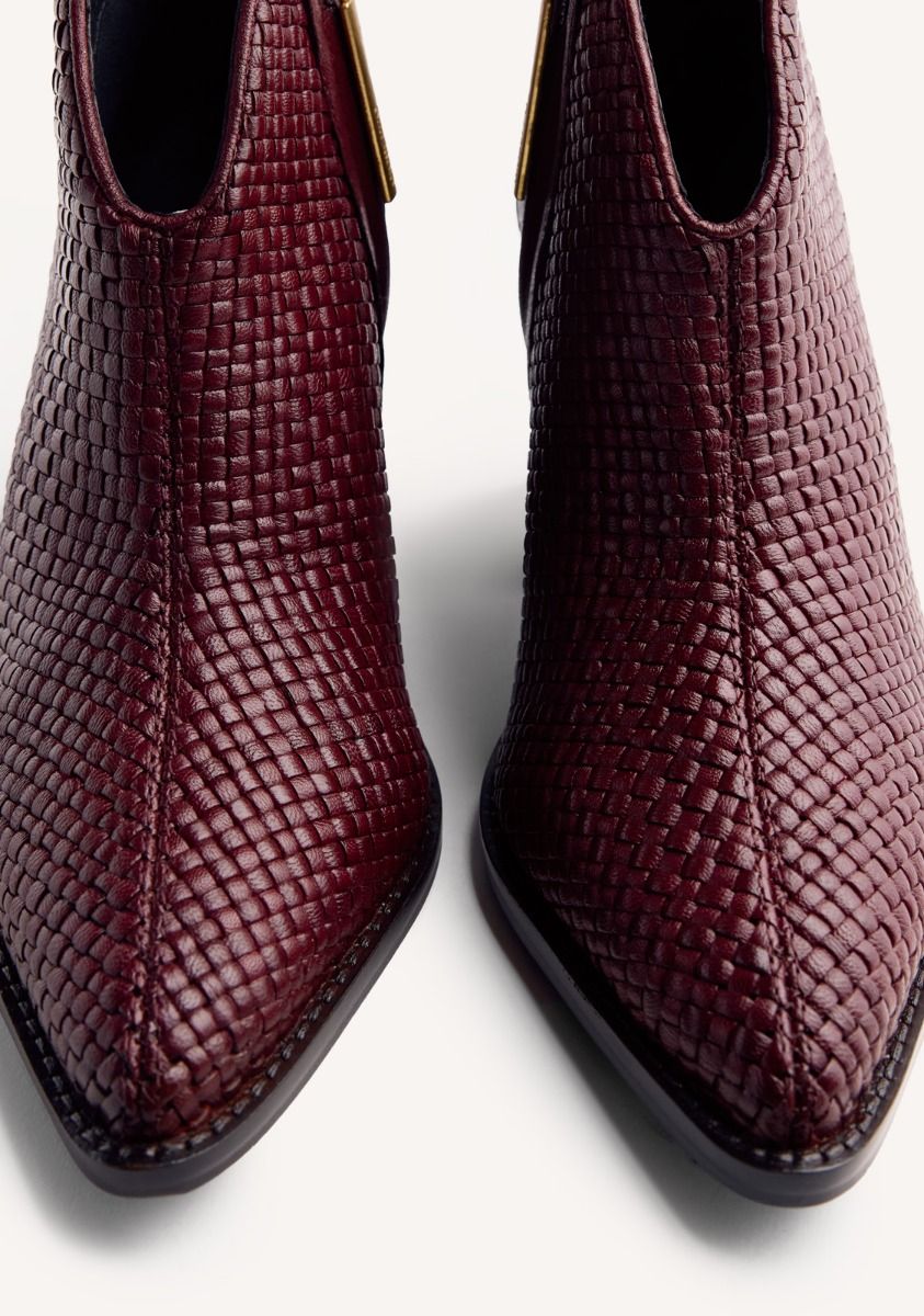 Stivaletto pelle intrecciata