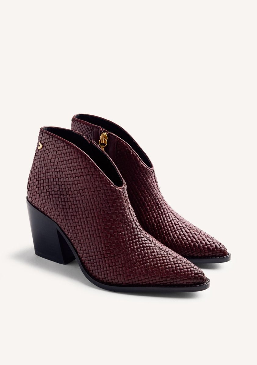 Stivaletto pelle intrecciata