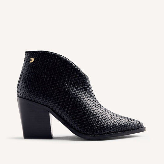 Stivaletto pelle intrecciata