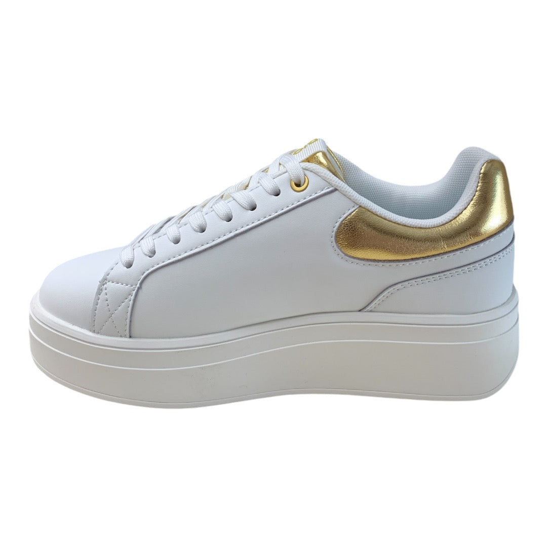 SNEAKER BIANCA CON DETTAGLI ORO