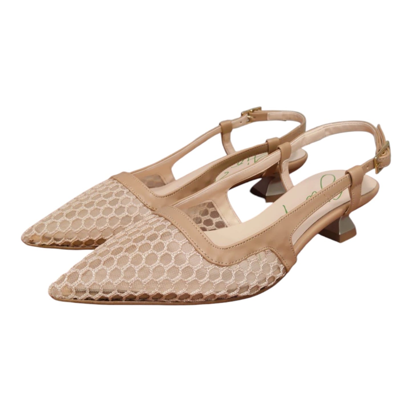 DÉCOLLETÉ IN PELLE EFFETTO RETE - tacco 3,5 cm