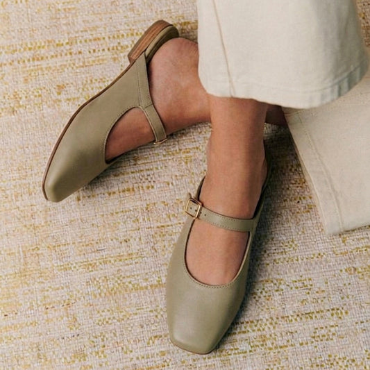 Scarpa Ciabattina Mules in Pelle verde