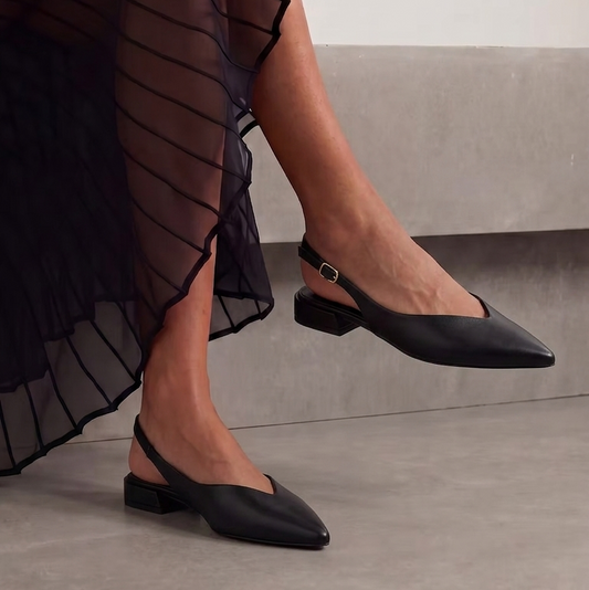 Slingback in pelle