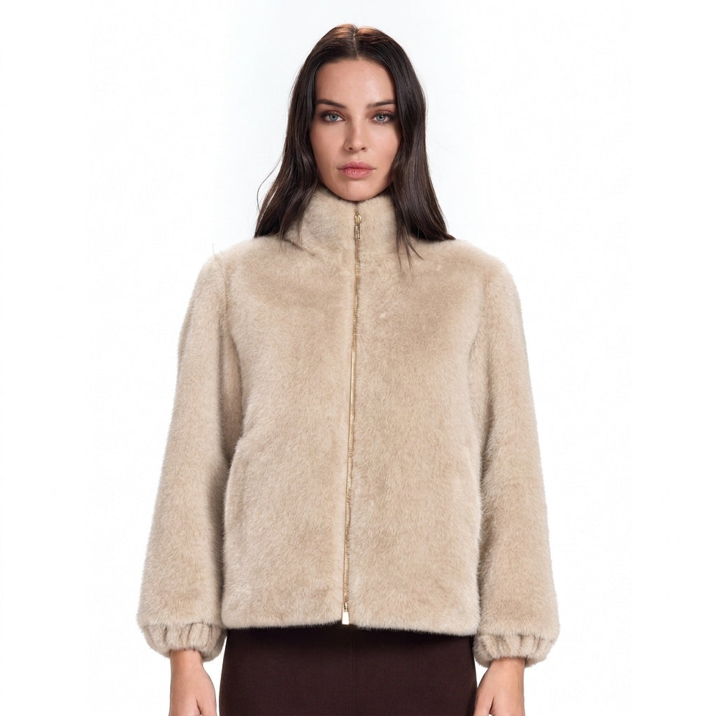 Pelliccia con zip beige Take.two