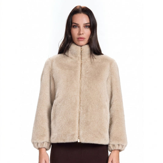 Pelliccia con zip beige Take.two