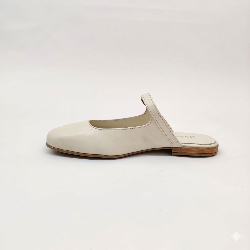 Scarpa Ciabattina  Mules in Pelle panna