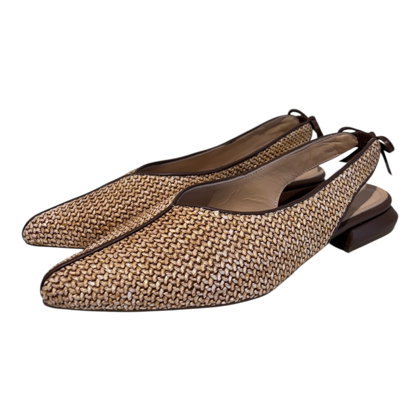 BALLERINA SLINGBACK IN RAFIA E PROFILO IN PELLE