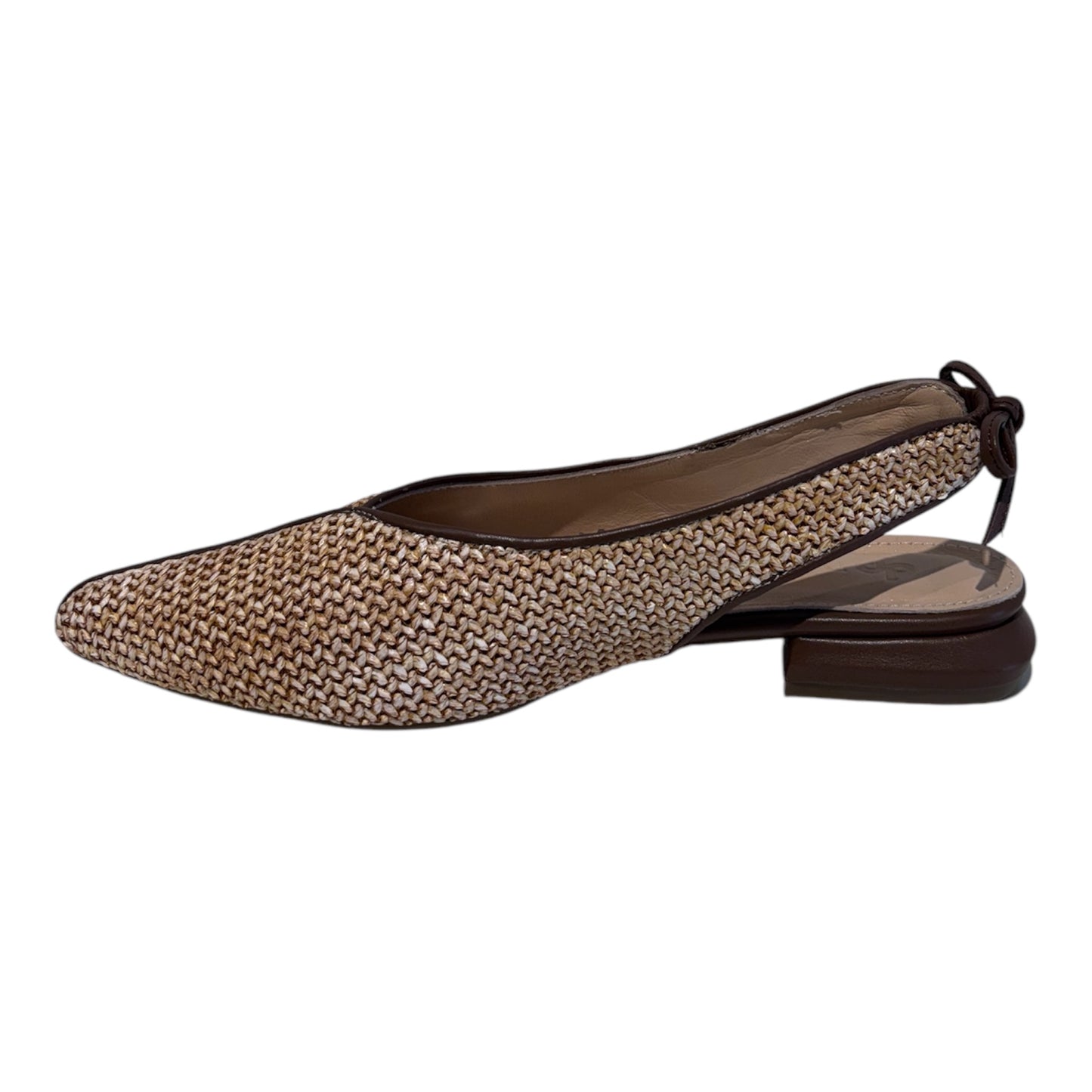 BALLERINA SLINGBACK IN RAFIA E PROFILO IN PELLE