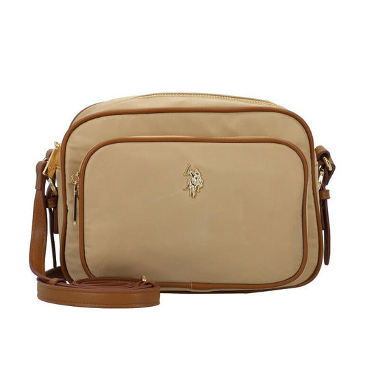 Borsa U.S. Polo Assn a tracolla beige e cuoio