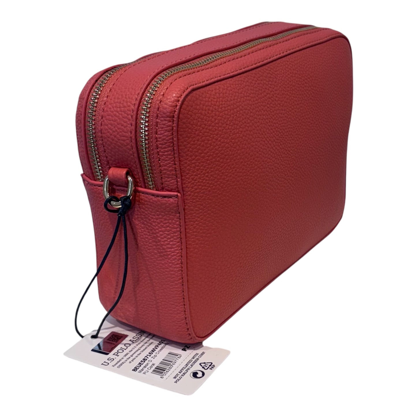Borsa U.S. Polo Assn in pelle a tracolla con doppia zip