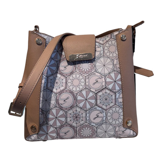 Borsa Gattinoni in pelle beige con stampa