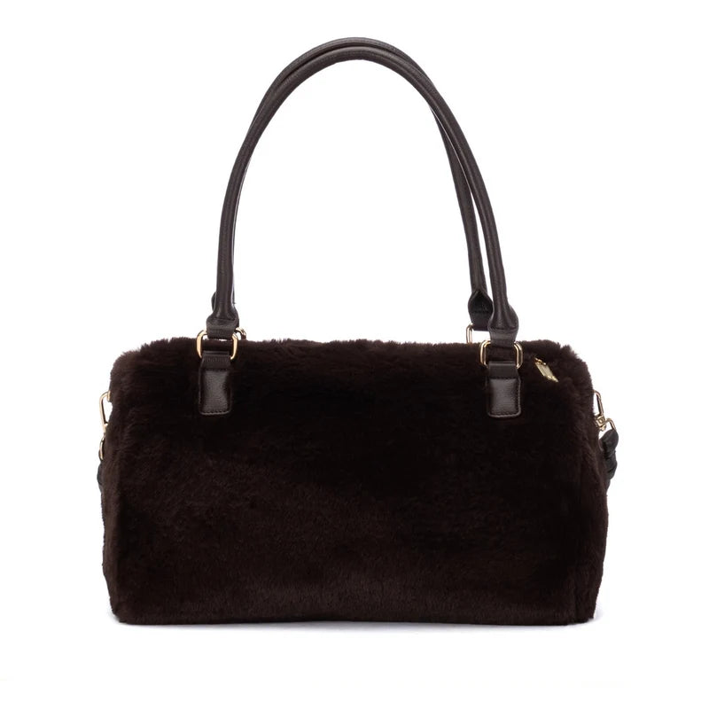 Borsa in ecopelliccia brown