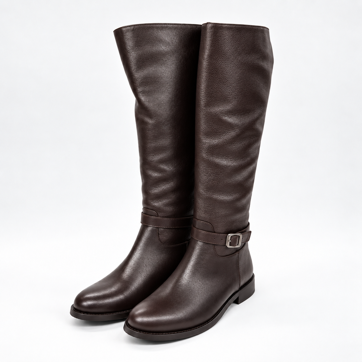 Stivale alto in pelle brown
