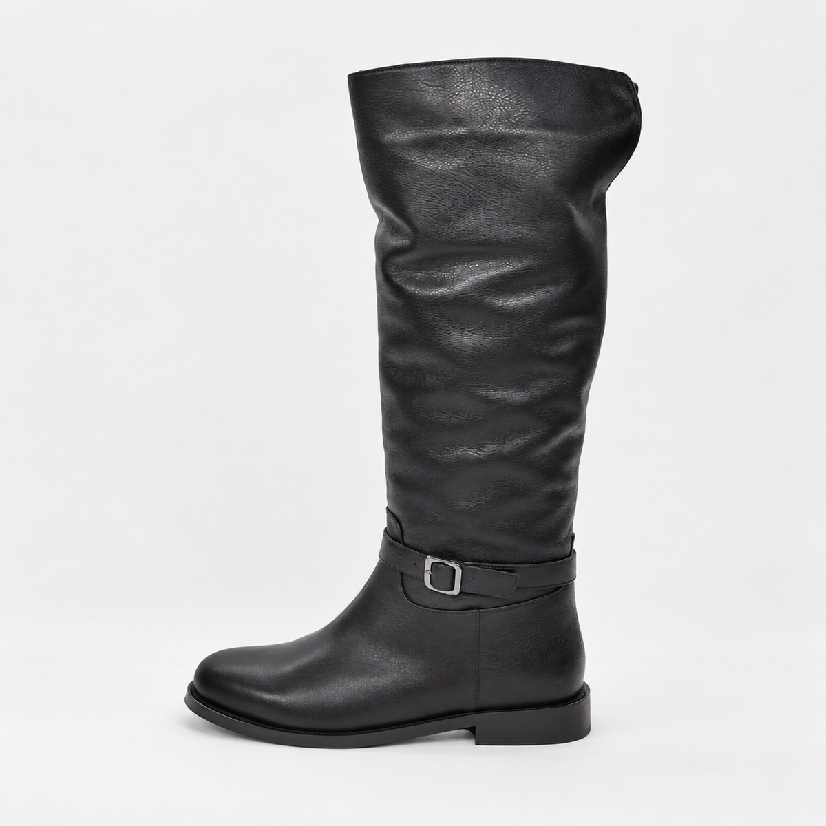Stivale alto in pelle brown