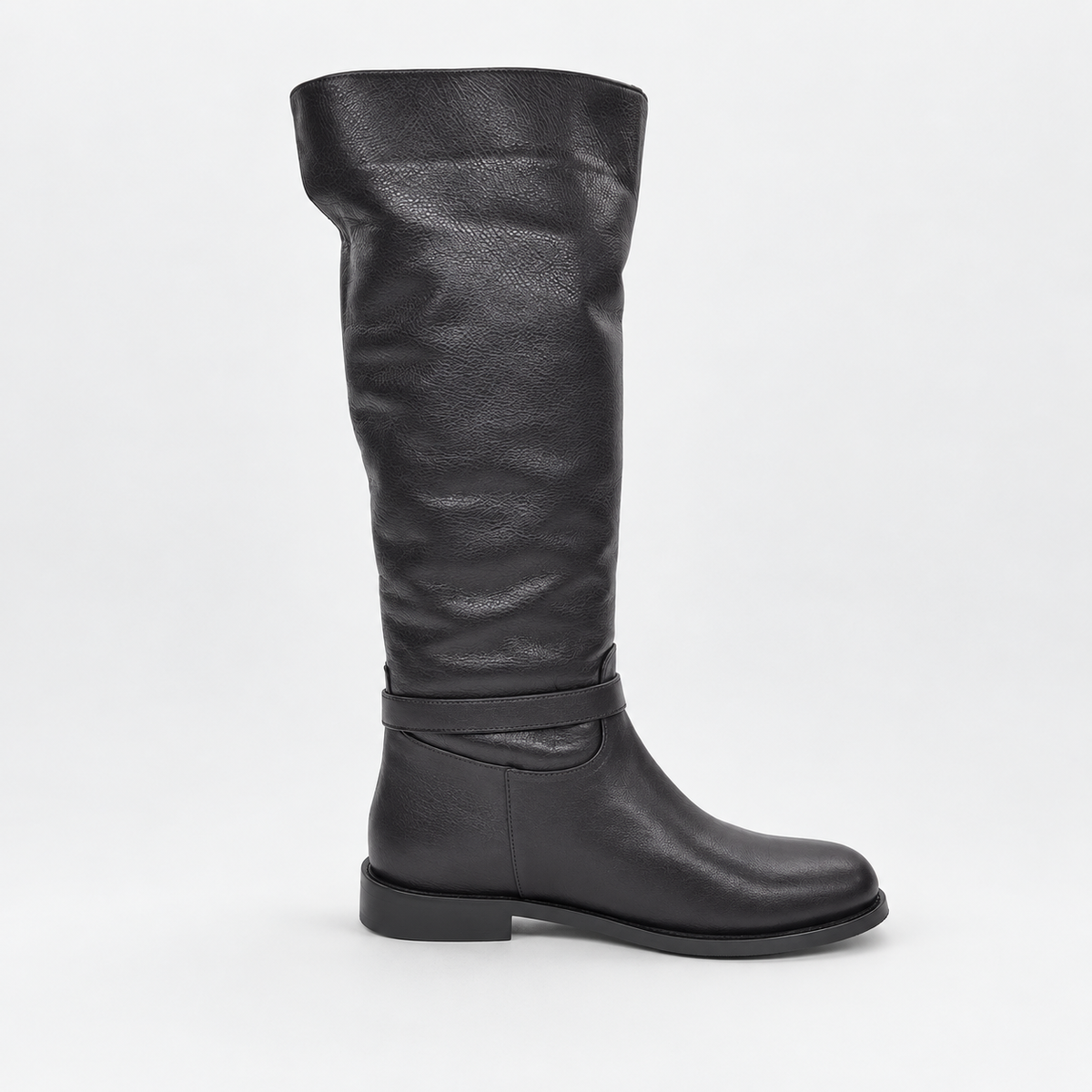 Stivale alto in pelle brown