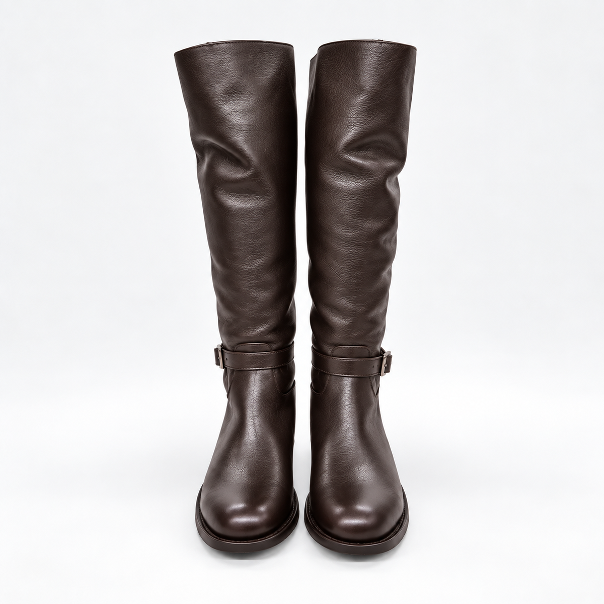 Stivale alto in pelle brown