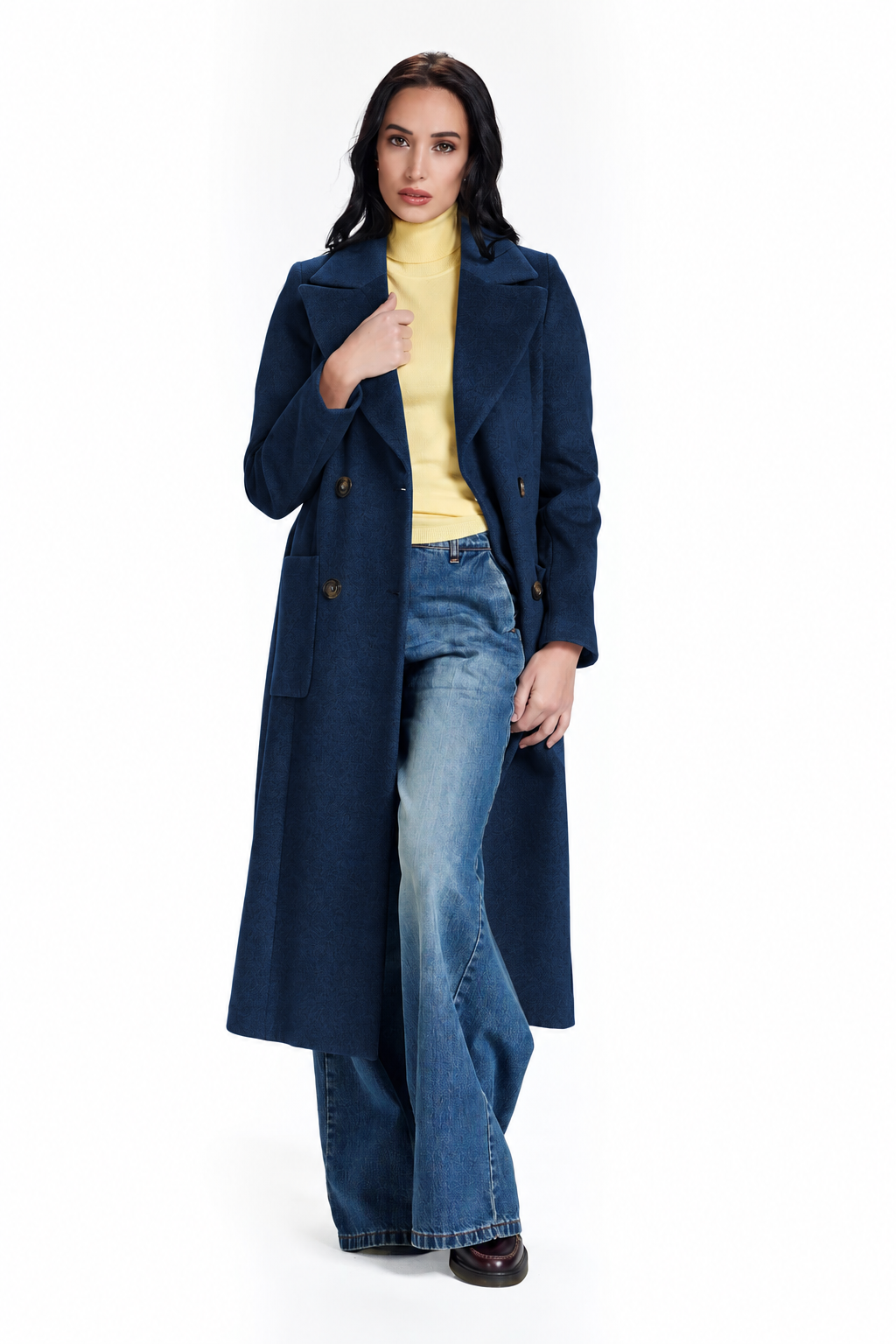Cappotto lungo con cinta Take.Two