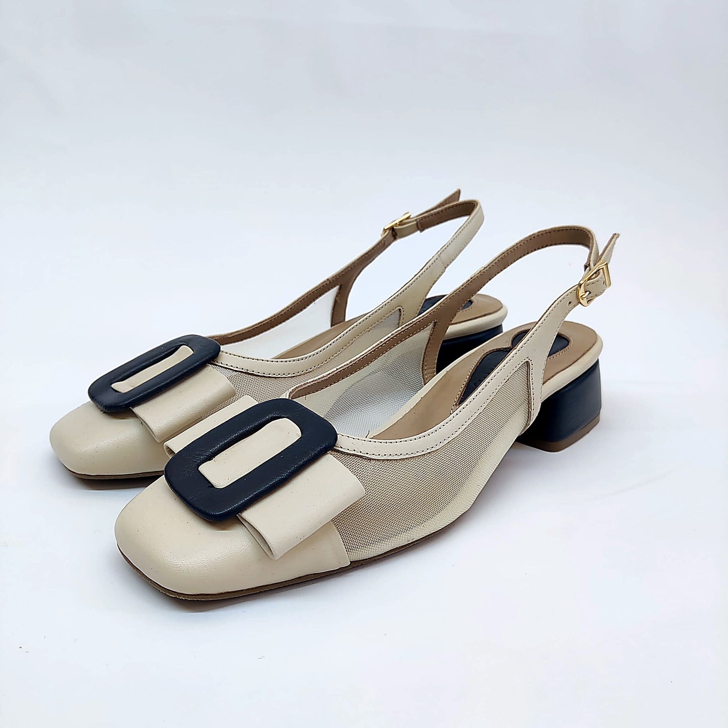 Scarpa Slingback in Pelle e rete