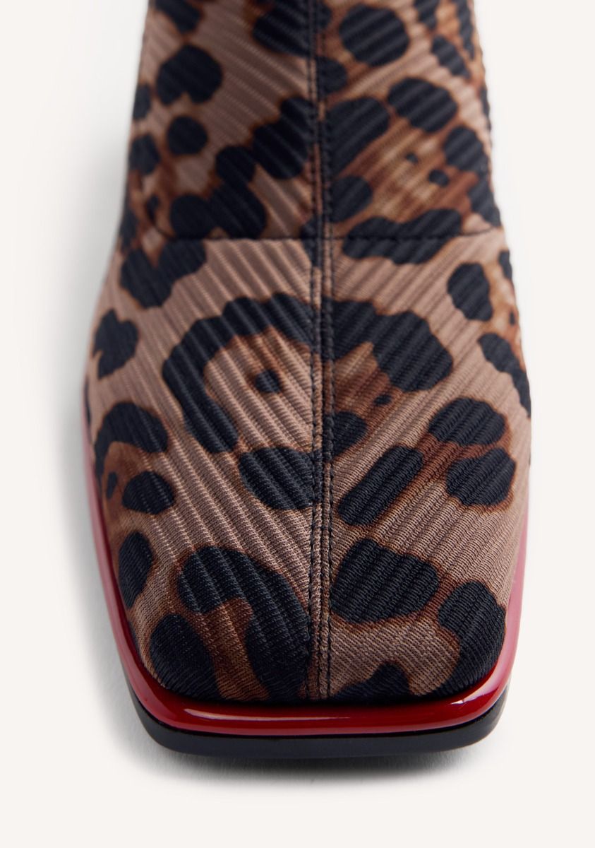 Stivaletto in tessuto animalier