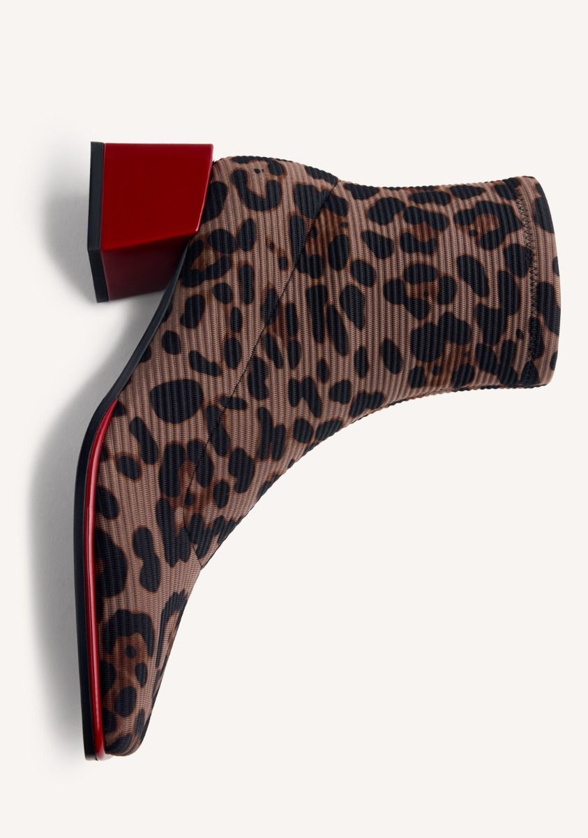 Stivaletto in tessuto animalier