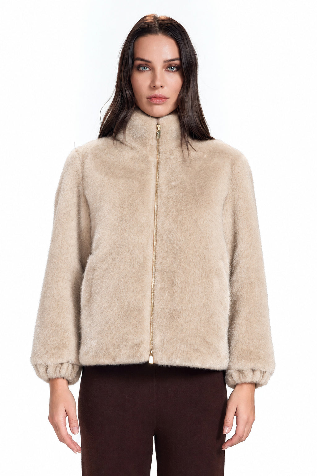 Pelliccia con zip beige Take.two