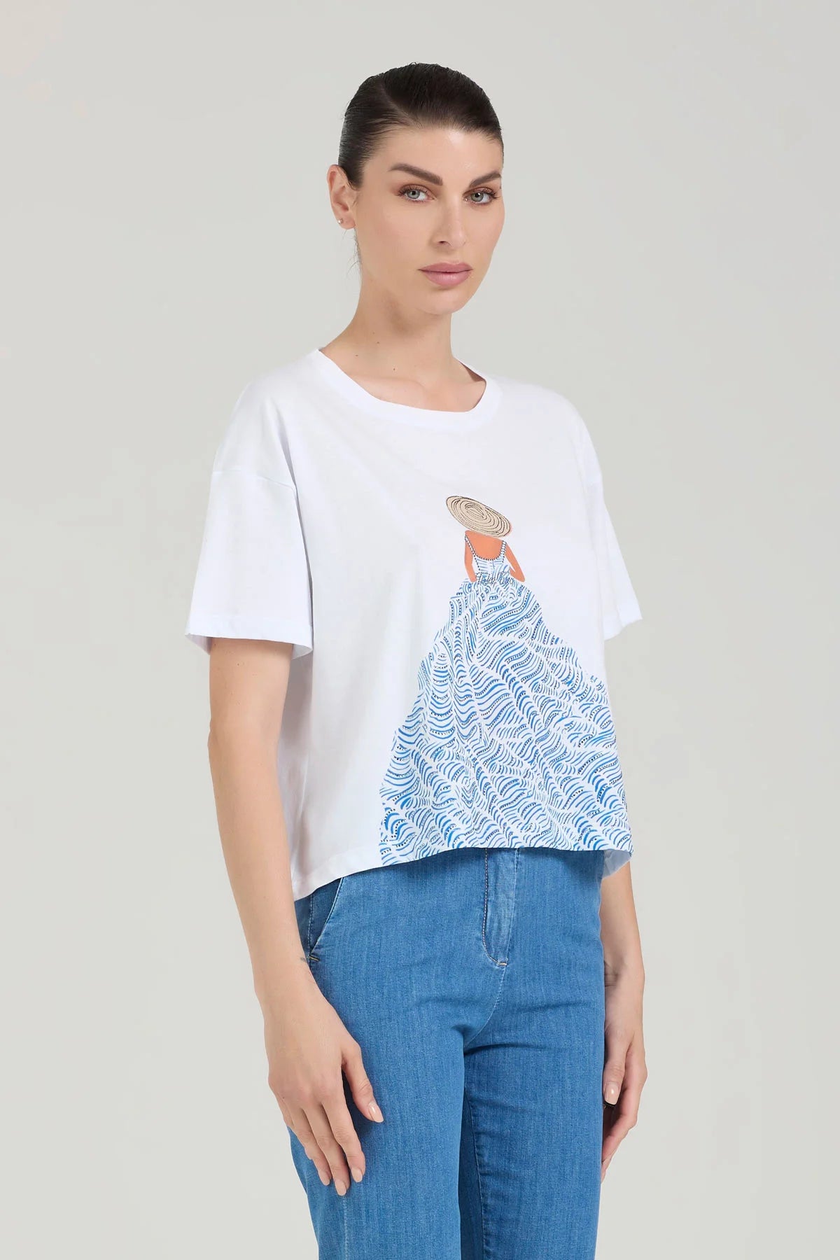 T-shirt ricamo e strass