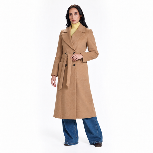 Cappotto lungo con cinta Take.Two