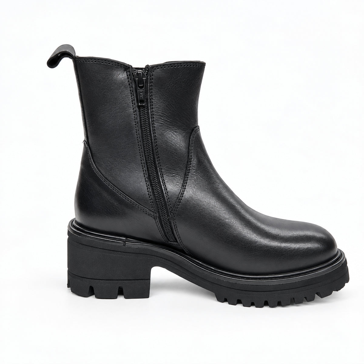 Chelsea in Pelle Nera Con Tacco ed Elastico