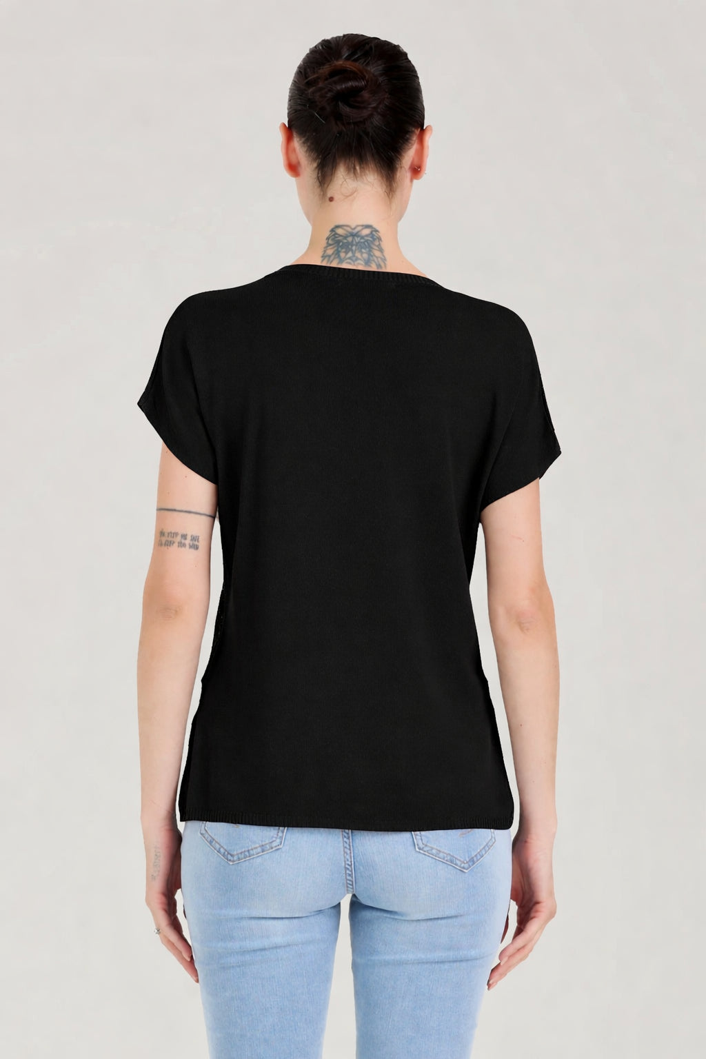 T-shirt con strass - Nero