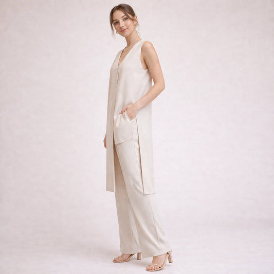 Pantaloni fluidi Vita con zip