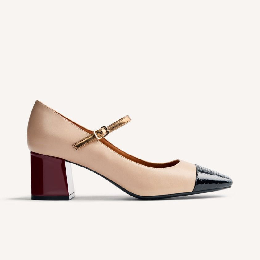 Scarpa mary-jane colori contrasto