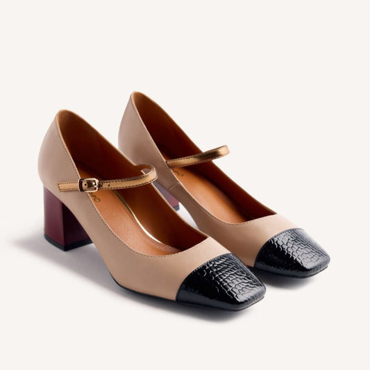 Scarpa mary-jane colori contrasto