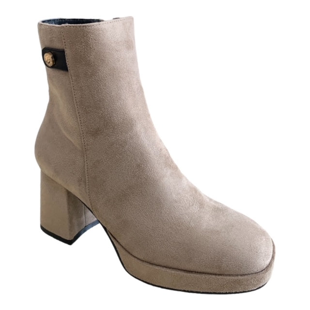 STIVALETTO IN CAMOSCIO BEIGE TACCO 7 CM