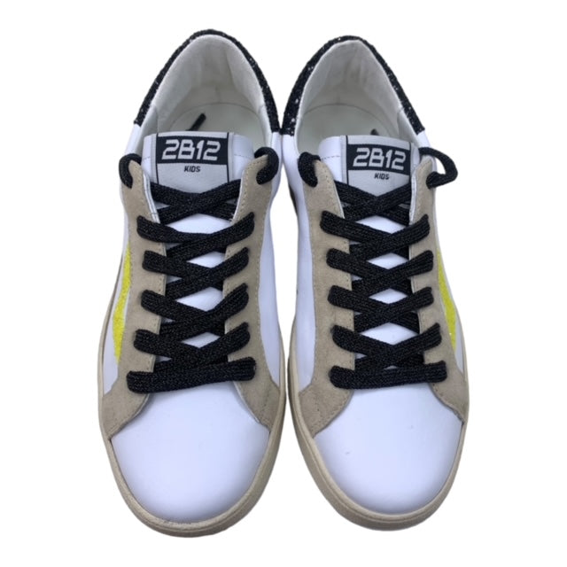 SNEAKERS 2B12 con profili glitter nero e giallo