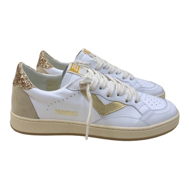 SNEAKERS 2B12 con profili glitter oro