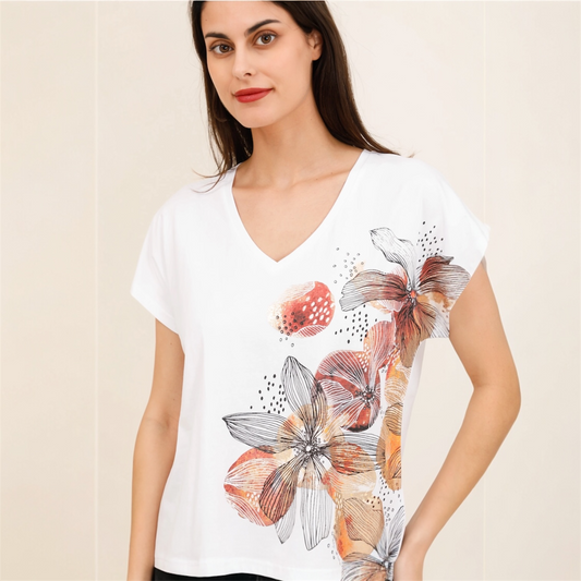 T-shirt motivo floreale